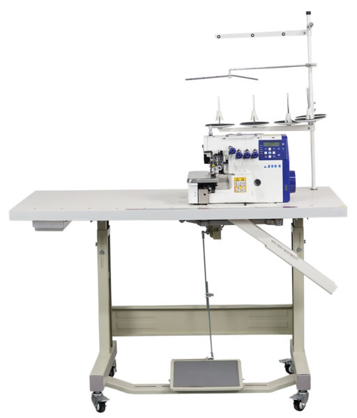 Máquina Interlock com Cortador de Correntinha e Levantador de Calcador Elétricos JIN