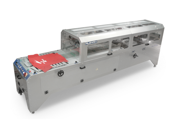 Máquina automática para Dobrar e Embalar com saída do material por rampa